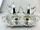 Fb Rogers Silver Footed Coffee & Tea Set + Silver Footed Butler Tray 5pc Beauty