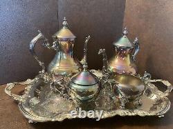 FB ROGERS silver plated tea set with tray