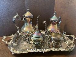 FB ROGERS silver plated tea set with tray