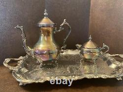 FB ROGERS silver plated tea set with tray