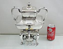 FINE ANTIQUE SILVER PLATED TEA URN SAMOVAR TEAPOT English 19th Cent not sterling