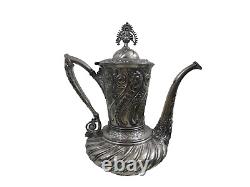 FINE LARGE ANTIQUE SILVER PLATED TEA / COFFEE SET Meriden Company not sterling