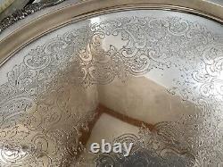 FREE SHIP Wallace Baroque Silverplate Coffee Tea Cream Sugar Tray Serving Set