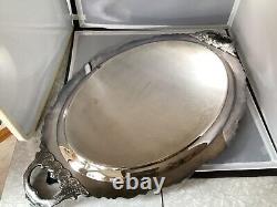 FREE SHIP Wallace Baroque Silverplate Coffee Tea Cream Sugar Tray Serving Set