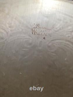 FREE SHIP Wallace Baroque Silverplate Coffee Tea Cream Sugar Tray Serving Set