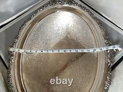 FREE SHIP Wallace Baroque Silverplate Coffee Tea Cream Sugar Tray Serving Set