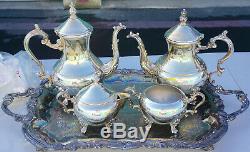 F. B. Rogers Co. 1883 Silver Plated 5 Piece Coffee & Tea Service Set Silverplate