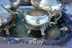 F. B. Rogers Co. 1883 Silver Plated 5 Piece Coffee & Tea Service Set Silverplate