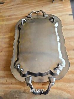 F. B. Rogers Lady Margaret 5 Piece Silver Tea Coffee Set With Tray Antique