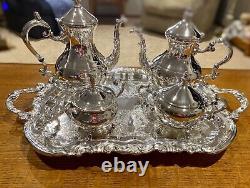 F. B. Rogers Lady Margaret Sterling Silver Plated Coffee & Tea Service