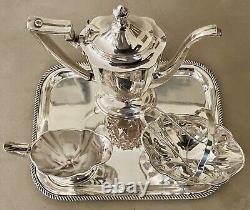 Fabulous Art Deco American Sheffield Coffee Tea Set & Barker Ellis Tray