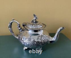 Fabulous Art Nouveau Hand Chased Silver Plated Tea Set JOHN TURTON & Sons C1900