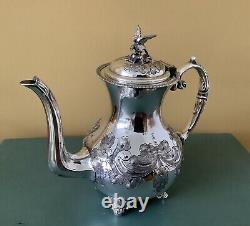 Fabulous Art Nouveau Hand Chased Silver Plated Tea Set JOHN TURTON & Sons C1900