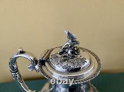 Fabulous Art Nouveau Hand Chased Silver Plated Tea Set JOHN TURTON & Sons C1900