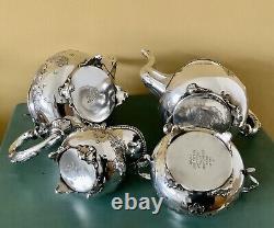 Fabulous Art Nouveau Hand Chased Silver Plated Tea Set JOHN TURTON & Sons C1900