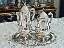 Fabulous Vintage Silver Plated Coffee & Tea Pot On Silver Plated Tray Viners