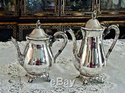 Fabulous Vintage Silver Plated Coffee & Tea Pot On Silver Plated Tray Viners