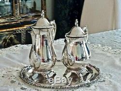 Fabulous Vintage Silver Plated Coffee & Tea Pot On Silver Plated Tray Viners