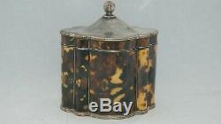 Faux Tortoiseshell And Silver Plate Tea Caddy