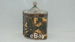 Faux Tortoiseshell And Silver Plate Tea Caddy