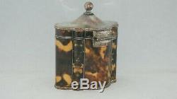 Faux Tortoiseshell And Silver Plate Tea Caddy