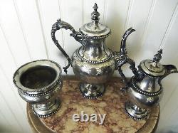 Fine Antique Victorian 3pc. Meriden Britannia Silver Plated Tea Set cica 1875