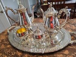 Free Shipping! Vintage Oneida Silver Plated 5 Piece Ornate Tea & Coffee Set