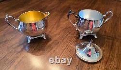 Free Shipping! Vintage Oneida Silver Plated 5 Piece Ornate Tea & Coffee Set