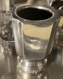 French Art Deco 1930 Coffee Tea Set Service Silver Plate Lanel Christofle Era