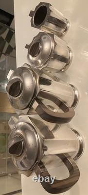 French Art Deco 1930 Coffee Tea Set Service Silver Plate Lanel Christofle Era