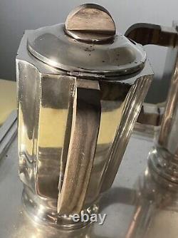 French Art Deco 1930's Coffee Tea Service Silver Plate Lanel Despres Ercuis Era