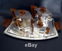 French Art Deco 6- Piece Coffee & Tea Service on Tray