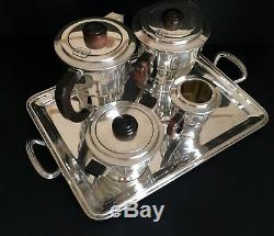 French Art Deco Coffee & Tea Service on Tray Coffeeware