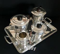 French Art Deco Coffee & Tea Service on Tray Coffeeware