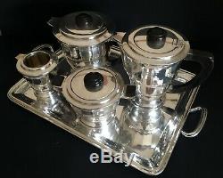French Art Deco Coffee & Tea Service on Tray Coffeeware