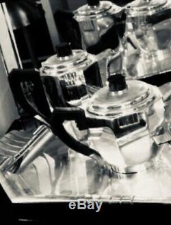 French Art Deco Silver Plate Tea Coffee Set Christofle /Kem Weber/ Puiforcat Era