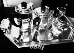 French Art Deco Silver Plate Tea Coffee Set Christofle /Kem Weber/ Puiforcat Era