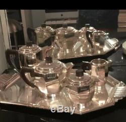 French Art Deco Silver Plate Tea Coffee Set Christofle /Kem Weber/ Puiforcat Era