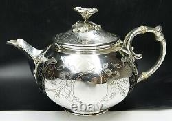 French Christofle Silver Plate Napoleonic Tea & Coffee Set TWO Trays, ca 1850