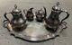 French Provincial Reed & Barton #7040 Silver Plate Tea Coffee Set With #359 Tray