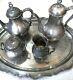 French Provincial Reed & Barton 7040 Silver Plate Tea Coffee Set With Tray