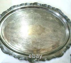 French Provincial Reed & Barton 7040 Silver Plate Tea Coffee Set with Tray