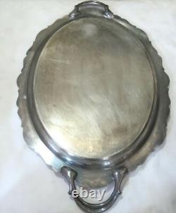 French Provincial Reed & Barton 7040 Silver Plate Tea Coffee Set with Tray