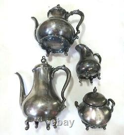 French Provincial Reed & Barton 7040 Silver Plate Tea Coffee Set with Tray