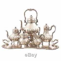 French Silver Coffee and Tea Service withPlated Tray