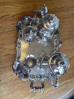 French Vintage antique Leonard silverplate tea set COMPLETE