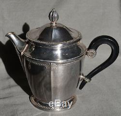 French silverplate Christofle Coffee Pot / Tea Set Gallia Circa 1940's the cafe