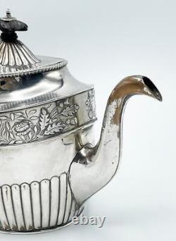 GEORGIAN SILVER PLATED TEAPOT c1770 LION DESIGN OLD SHEFFIELD PLATE