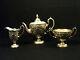 Gorgeous 3-pc American Silver Plate Chased Decorated Tea Set, C. 1890's