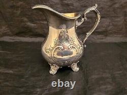 GORHAM Chantilly 6 Pc SILVER-PLATE TEA SET-2 Pots-Creamer-Sugar-Waste- Rect Tray